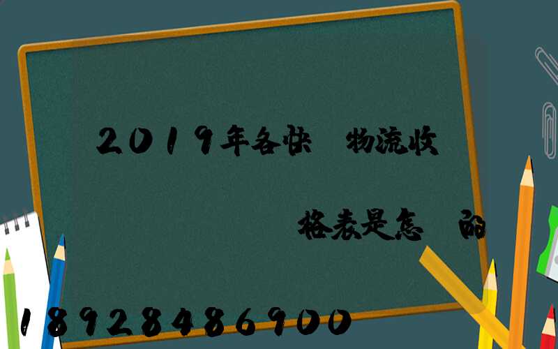 2019年各快遞物流收費(fèi)標(biāo)準(zhǔn)價格表是怎樣的