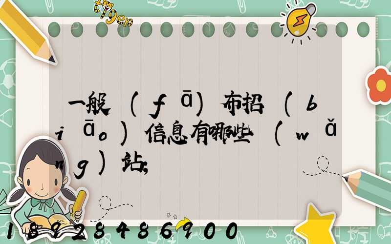 一般發(fā)布招標(biāo)信息有哪些網(wǎng)站