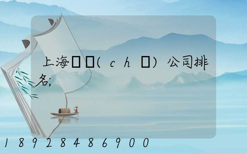 上海倉儲(chǔ)公司排名