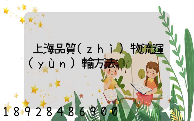 上海品質(zhì)物流運(yùn)輸方法