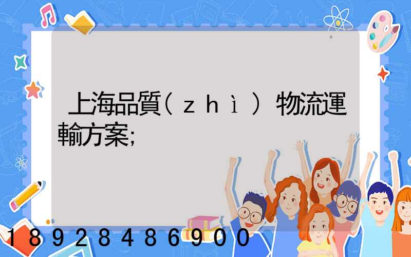 上海品質(zhì)物流運輸方案