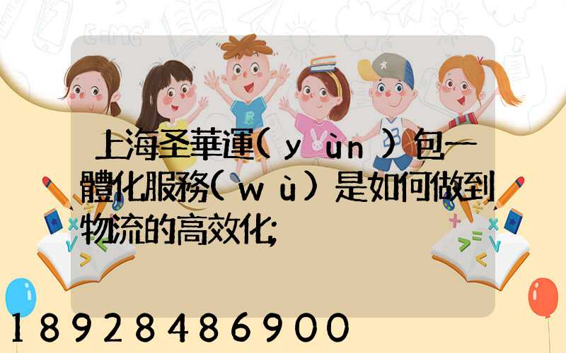 上海圣華運(yùn)包一體化服務(wù)是如何做到物流的高效化