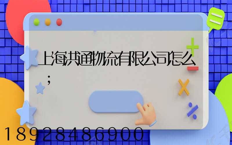 上海洪通物流有限公司怎么樣