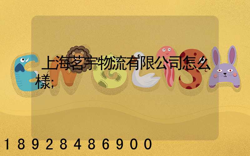 上海茗宇物流有限公司怎么樣