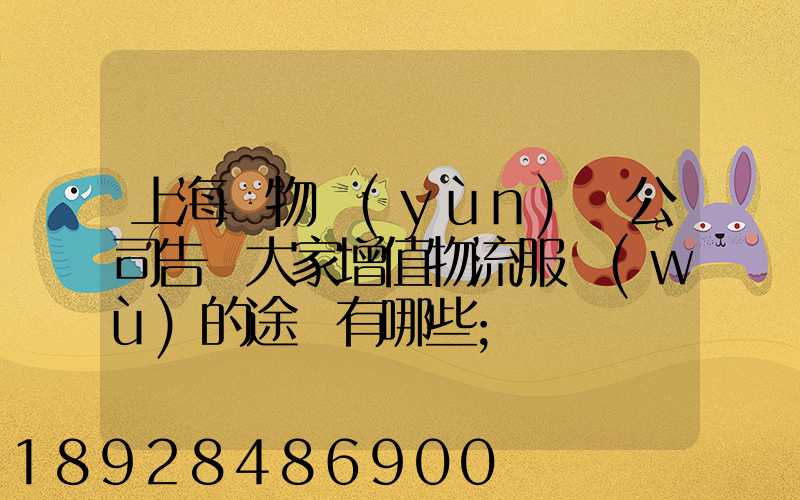 上海貨物運(yùn)輸公司告訴大家增值物流服務(wù)的途徑有哪些