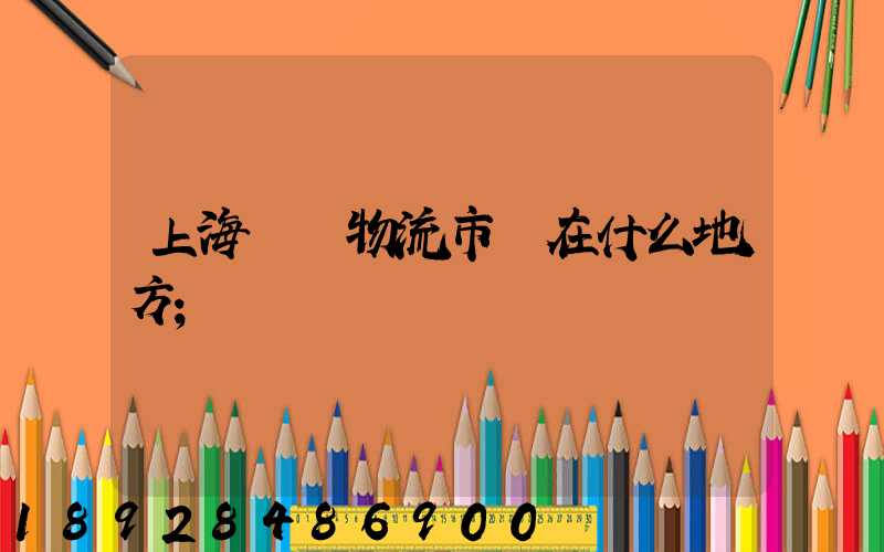 上海貨運物流市場在什么地方