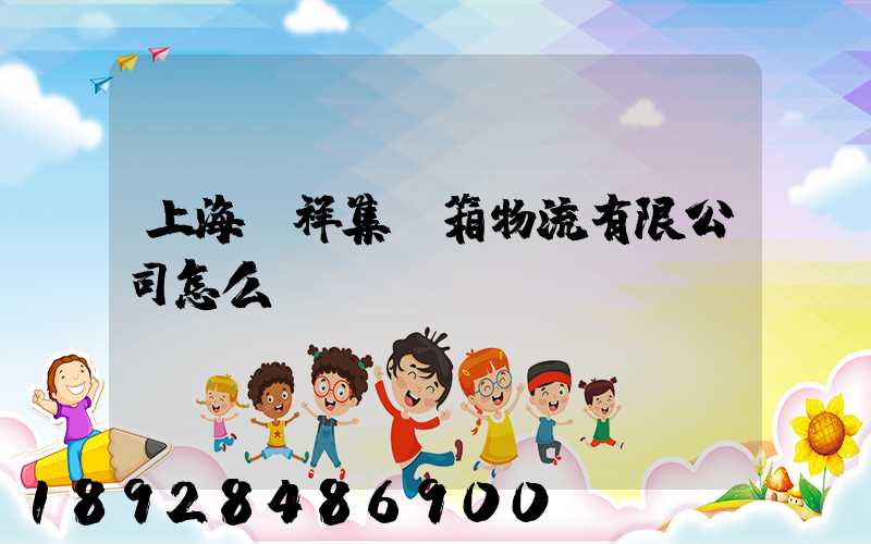 上海運祥集裝箱物流有限公司怎么樣