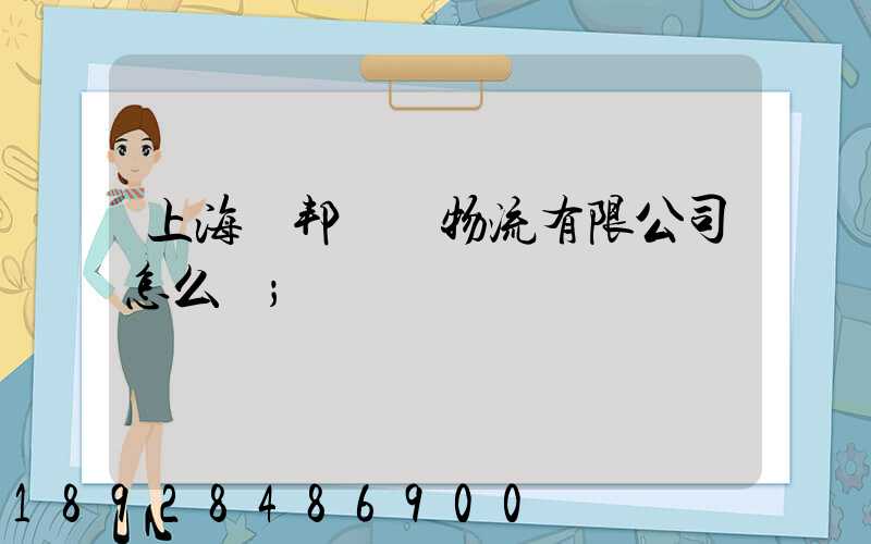 上海鴻邦國際物流有限公司怎么樣