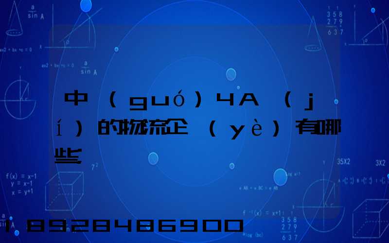 中國(guó)4A級(jí)的物流企業(yè)有哪些