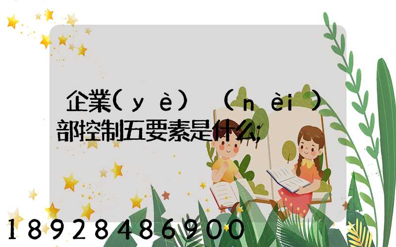 企業(yè)內(nèi)部控制五要素是什么