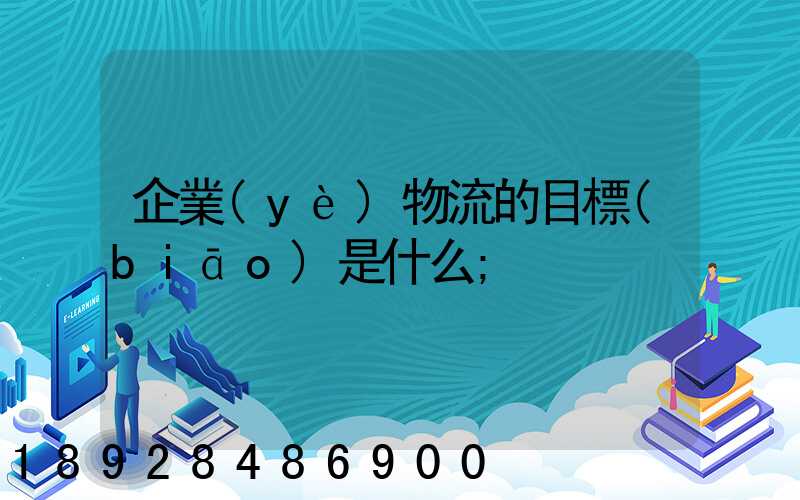 企業(yè)物流的目標(biāo)是什么
