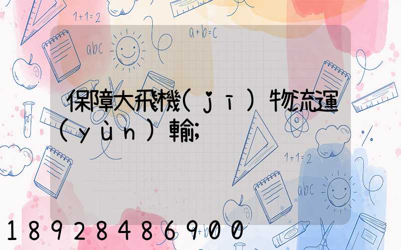保障大飛機(jī)物流運(yùn)輸