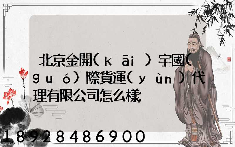 北京金開(kāi)宇國(guó)際貨運(yùn)代理有限公司怎么樣