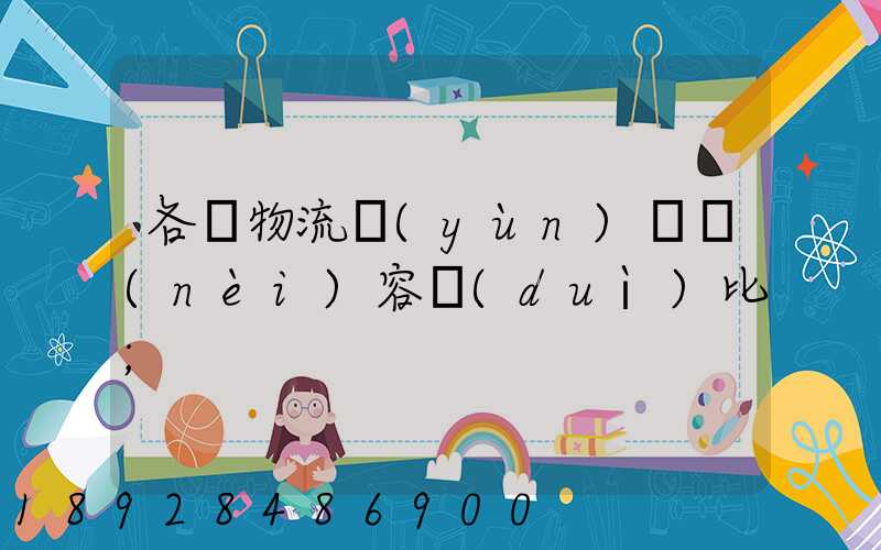 各種物流運(yùn)輸內(nèi)容對(duì)比