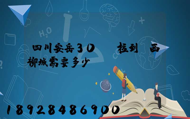 四川安岳30噸貨拉到廣西柳城需要多少運(yùn)費(fèi)