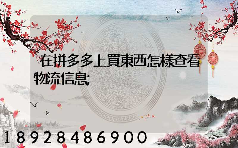 在拼多多上買東西怎樣查看物流信息