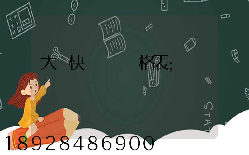 大連快遞運費價格表