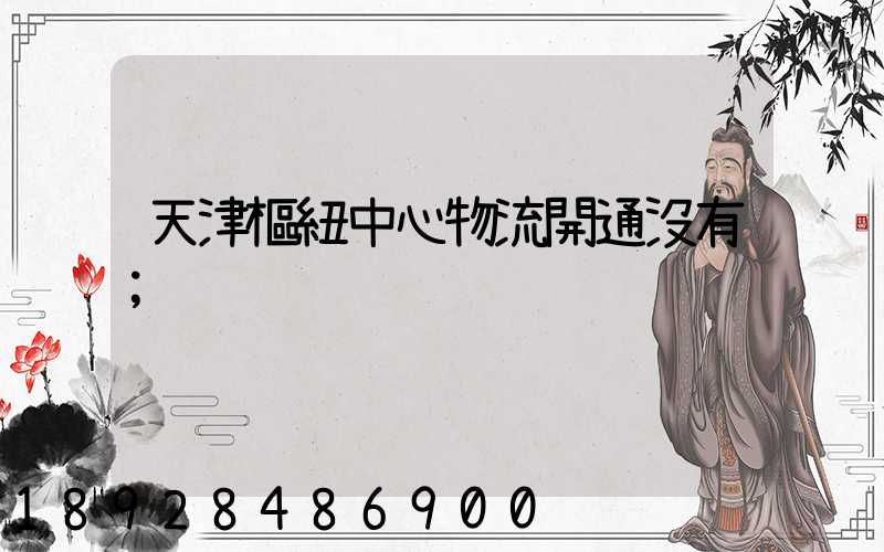 天津樞紐中心物流開通沒有