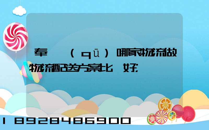 奉賢區(qū)哪家物流做物流配送方案比較好