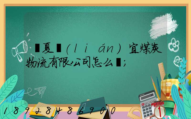 寧夏聯(lián)宜煤炭物流有限公司怎么樣