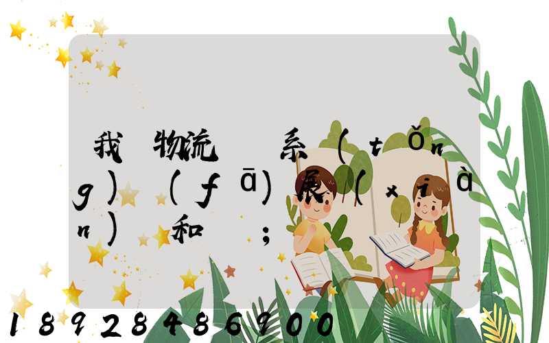 我國物流運輸系統(tǒng)發(fā)展現(xiàn)狀和趨勢