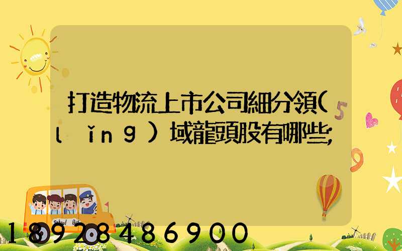 打造物流上市公司細分領(lǐng)域龍頭股有哪些