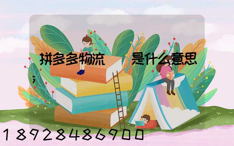 拼多多物流運輸是什么意思