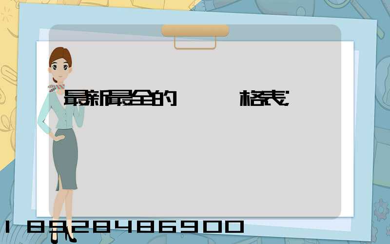 最新最全的閥門價格表