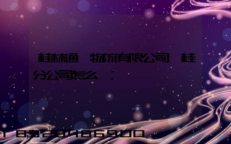桂林通達物流有限公司臨桂分公司怎么樣