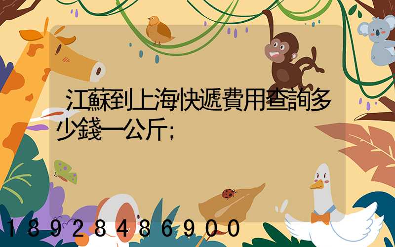江蘇到上?？爝f費用查詢多少錢一公斤
