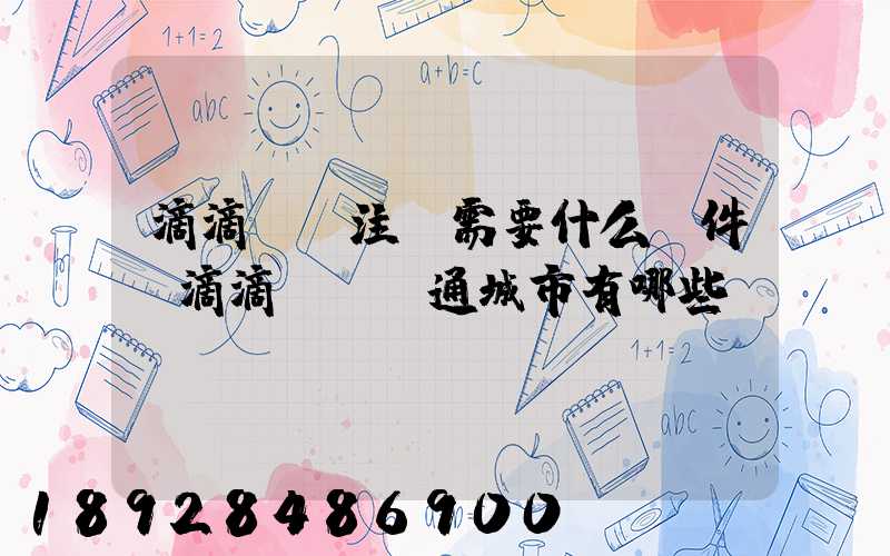 滴滴貨運注冊需要什么條件,滴滴貨運開通城市有哪些