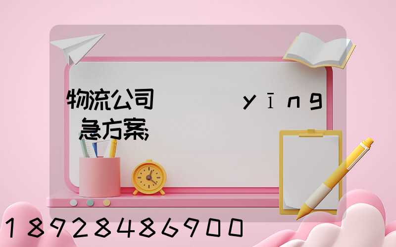 物流公司運輸應(yīng)急方案