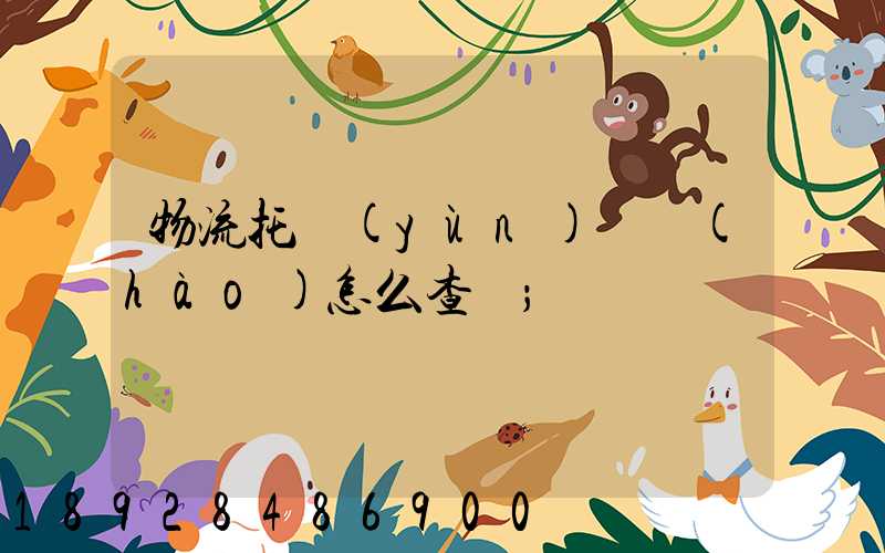 物流托運(yùn)單號(hào)怎么查詢