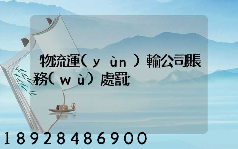 物流運(yùn)輸公司賬務(wù)處罰