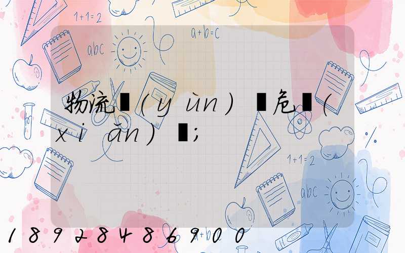 物流運(yùn)輸危險(xiǎn)鏈
