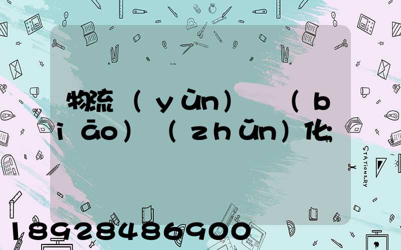 物流運(yùn)輸標(biāo)準(zhǔn)化