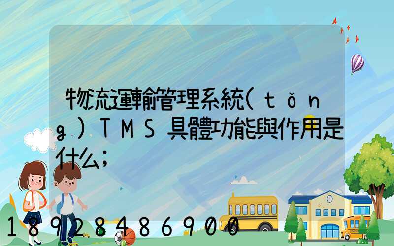 物流運輸管理系統(tǒng)TMS具體功能與作用是什么