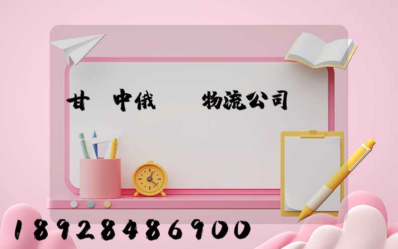 甘肅中俄運輸物流公司