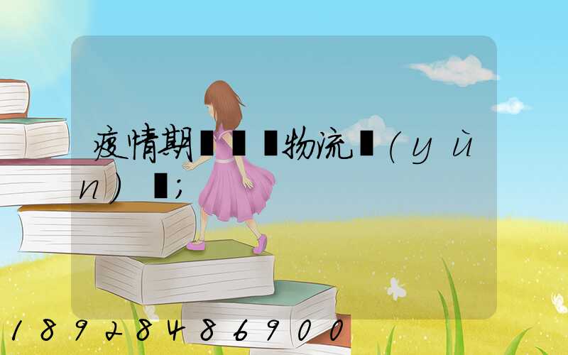 疫情期間順豐物流運(yùn)輸