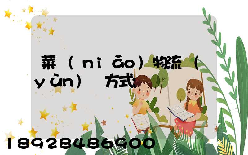 菜鳥(niǎo)物流運(yùn)輸方式
