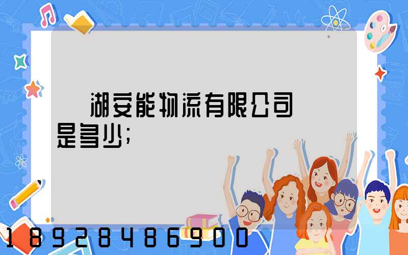 蕪湖安能物流有限公司電話是多少