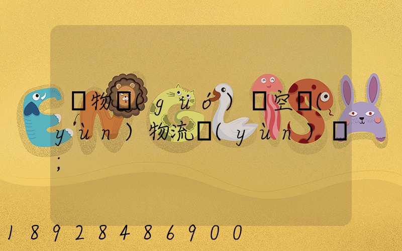 貨物國(guó)際空運(yùn)物流運(yùn)輸