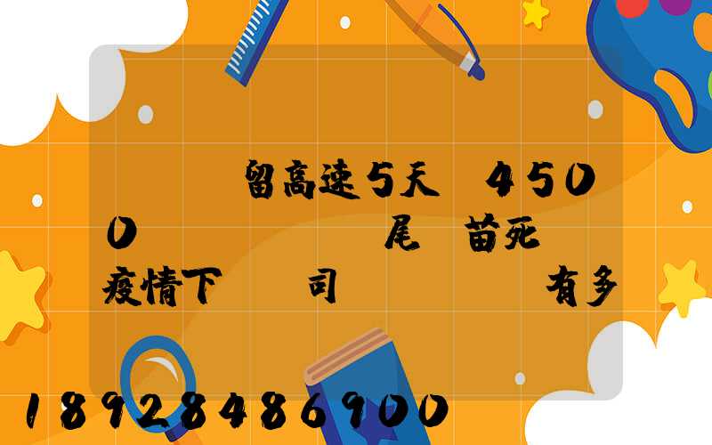 貨車滯留高速5天,4500萬(wàn)尾魚苗死亡,疫情下貨車司機(jī)有多不易