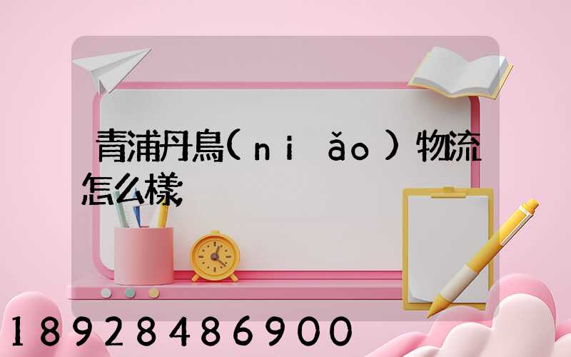 青浦丹鳥(niǎo)物流怎么樣